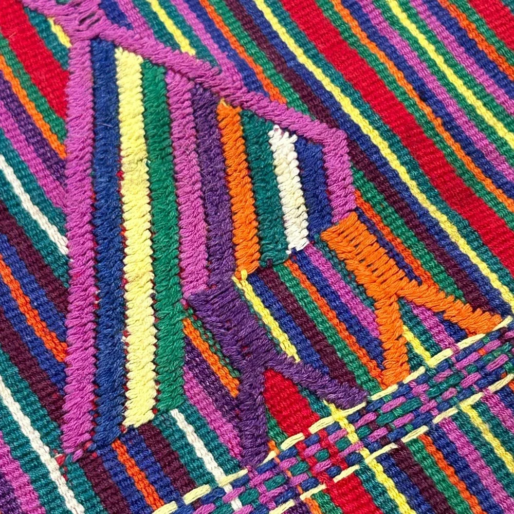 Vintage Traditional Guatemalan Handwoven Textile Table Runner Wall Hanging 45x24